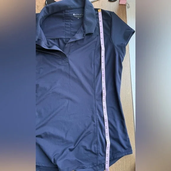 Athleta Women's Navy Collared Polo Activewear Tank Size M - Picture 4 of 6